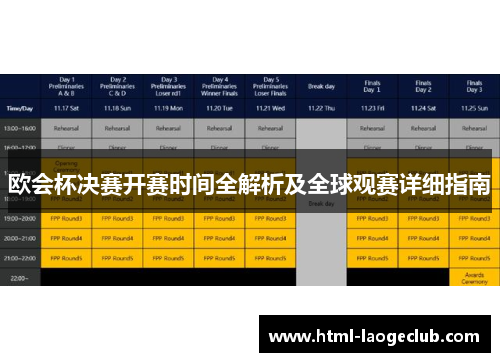 欧会杯决赛开赛时间全解析及全球观赛详细指南