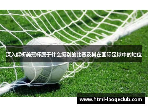 深入解析美冠杯属于什么级别的比赛及其在国际足球中的地位